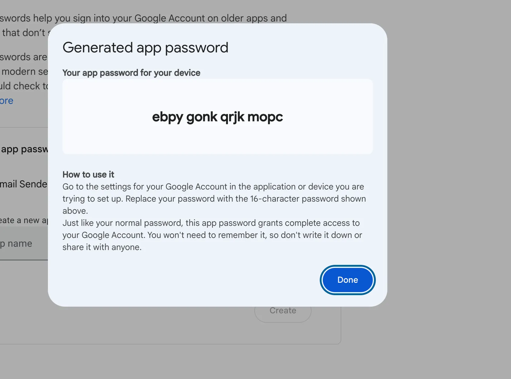 Copy password alt text