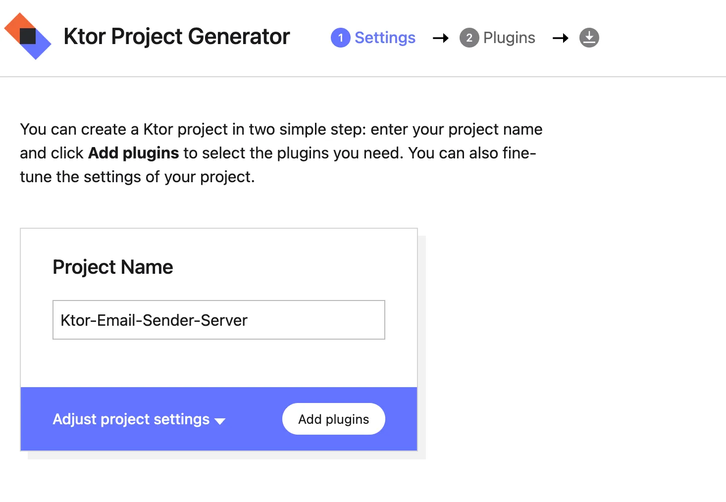 Ktor project generator alt text