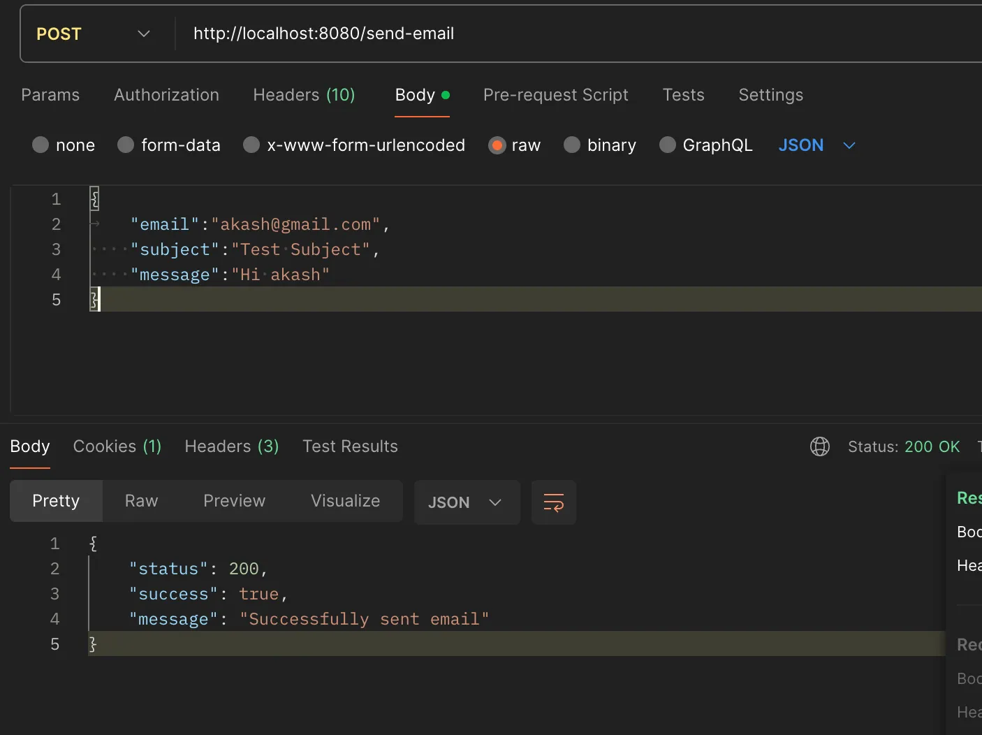 Postman test success alt text