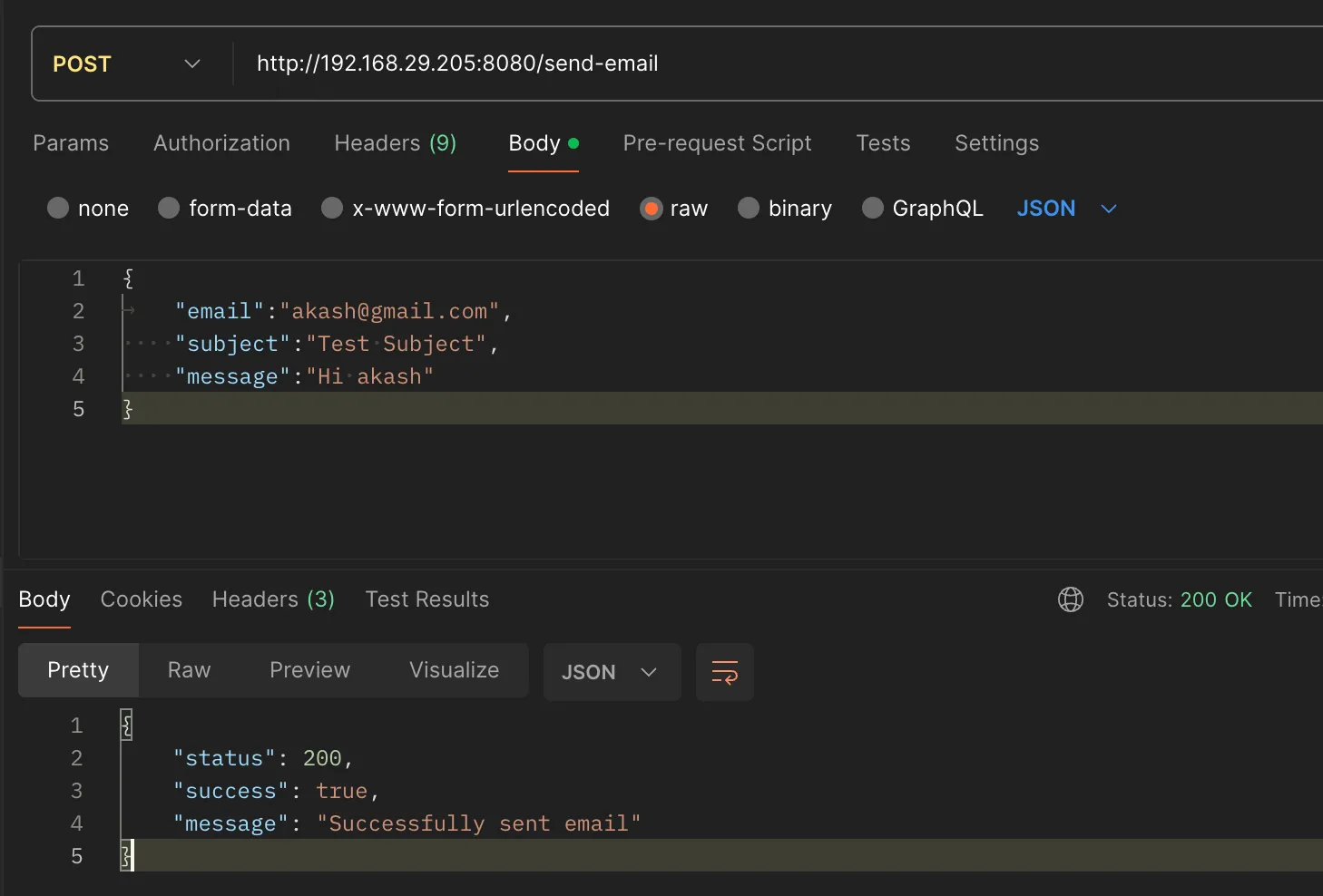 Postman test success alt text